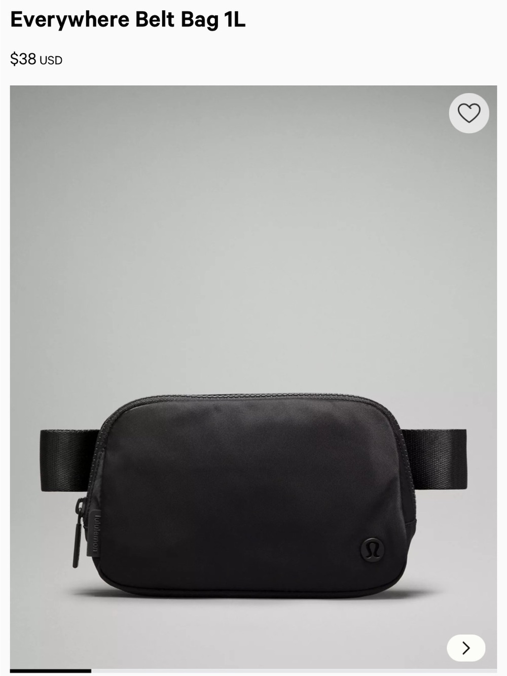 lululemon athletica Everywhere Belt Bag 1L - Black/black
